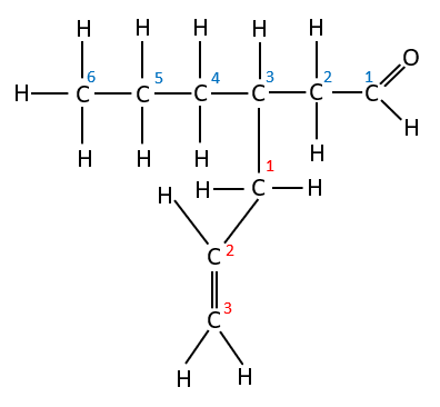 An organic molecule with both an aldehyde and an alkene functional group