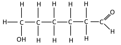 An organic molecule with both an alcohol and an aldehyde functional group