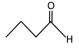 Butanal's skeletal formula