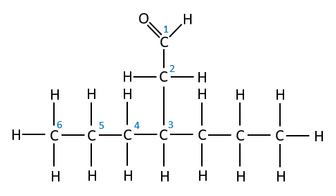 Numbering the organic molecule's main chain