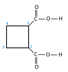 A cycloalkane with carboxylic acid functional groups attached to it.