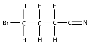 Displayed formula of 4-bromobutanenitrile