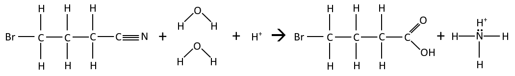 Hydrolyzing 4-bromobutanenitrile with a slightly acidic or basic solution