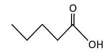 Pentanoic acid's skeletal formula